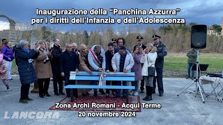 Acqui Terme  Inaugurazione della “Panchina Azzurra” per i diritti dell’Infanzia e dell’Adolescenza [upl. by Giffer]