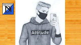 How to draw Attitude boy taking a selfie  Pencil sketch for beginner  Easy drawing  Drawing [upl. by Nilecoj864]