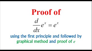 Proof of the derivative of ex [upl. by Pasahow365]