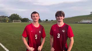 South Webster’s Hunter Barnard and Dylan Shupert discuss tonight’s victory over Minford [upl. by Itsym456]