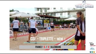 Championnat dEurope triplette féminin  Santa Susanna 2024  France VS Allemagne  11072024 [upl. by Gurevich325]