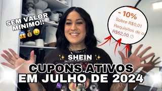 CUPONS DA SHEIN PARA JULHO 2024 [upl. by Landri]