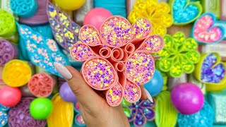 Relaxing ASMR Soap Art Crushing Colorful Soap Cutting cubesCreating with Glitter Starch and Foam [upl. by Itsyrc780]