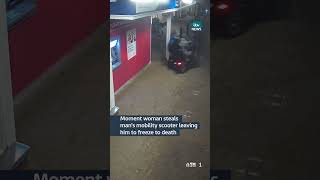 Moment woman steals mans mobility scooter leaving him to freeze to death  ITV News [upl. by Ecenaj]