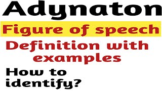 Adynaton  figure of speech definition with examples [upl. by Norvol566]