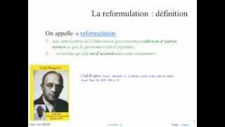 Conduite dentretien 35  La reformulation [upl. by Aneerehs]