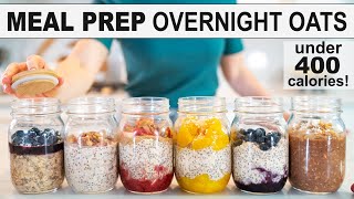 OVERNIGHT OATS  Easy Healthy Breakfast Meal Prep  5 New Flavors [upl. by Naimad]