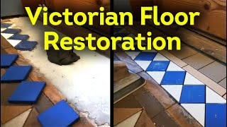 Full Victorian Minton Floor Restoration in Derbyshire [upl. by Llewol]