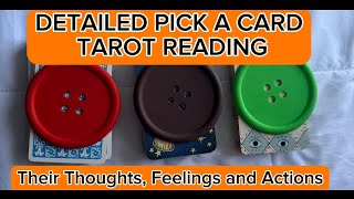 🌹DETAILED PICK A CARD TAROT READING  THEIR THOUGHTS FEELINGS AND ACTIONS🌹 [upl. by Nehtan]