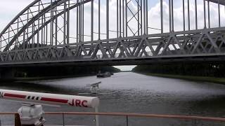 Giant Barges on the AmsterdamRhine canal the Netherlands  On A Uniworld River Cruise [upl. by Adnima]