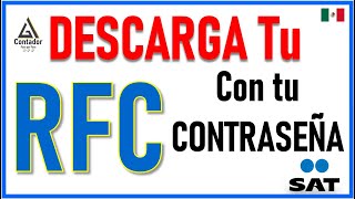 Como descargar mi RFC con contraseña SAT [upl. by Elynad662]