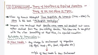 LAMARCKISM Theory of inheritance of acquired characters organic evolution [upl. by Suirred]