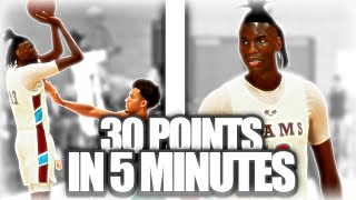 UNRANKED FRESHMAN DROPPED 30 POINTS IN 5 MINUTES  HIGH SCHOOL HOOPS NBA2K25 [upl. by Harim]