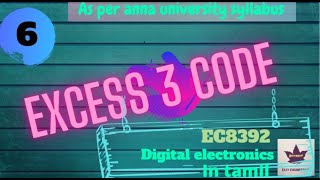 Excess  3 code explained in tamil [upl. by Ruzich]