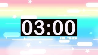 3 Minute Timer with Music for Kids Countdown Videos HD [upl. by Enelec719]