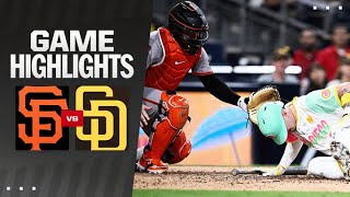 Giants vs Padres Game Highlights 9624  MLB Highlights [upl. by Odom]