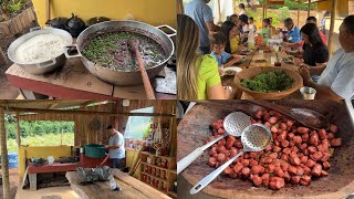 HOJE FOI O DIA DE FAZER UMA FEIJOADA NO TACHO NA CASINHA NO PÉ DA SERRA [upl. by Dnilasor]