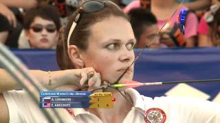 Albina Loginova v Erika Jones – compound women bronze  Shanghai 2010 Archery World Cup stage 4 [upl. by Freudberg]