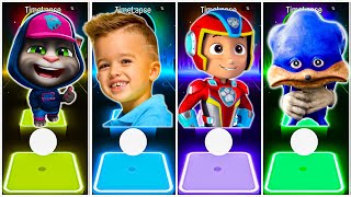 Talking Tom 🆚 Vlad and Niki 🆚 Ryder Paw Patrol 🆚 Shin Sonic Tapes 🎶 Tiles Hop EDM Rush [upl. by Eleanore687]