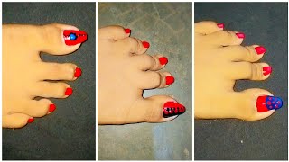 3 Easy Toe Nail Art Combination  Trending Toe Nail Art 2024  Foot Nail Art design [upl. by Nykal140]