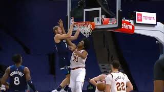 Jake Layman Dunk Two Hands On Jarrett Allen [upl. by Adnorahs]