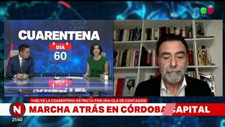 MARCHA ATRÁS EN CÓRDOBA vuelve la cuarentena estricta por un brote de 55 contagios Telefe Noticias [upl. by Donnell]