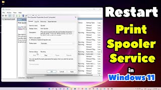 How to Restart Print Spooler in Windows 11 PC or Laptop  2024 [upl. by Ginnie]