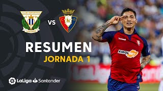 Resumen de CD Leganés vs CA Osasuna 01 [upl. by Aikyt513]