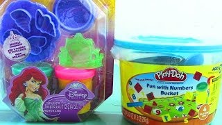 Playdoh Disney Princess and Playdoh Fun with Numbers Bucket Playsets [upl. by Marozas]