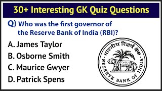 30 Interesting GK Quiz Questions  India amp the World  RBI 90 Quiz Preparation 2024  GK [upl. by Dutch]