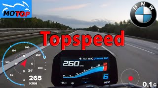 BMW S1000R 2021  TOPSPEED on AUTOBAHN  GPS 267 kmh [upl. by Onateyac]