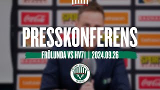 Presskonferensen efter Frölunda  HV71 [upl. by Suoirad]