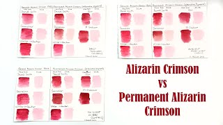 Alizarin Crimson vs Permanent Alizarin Crimson Whats the Difference Lightfast Test Results [upl. by Ahsekan]