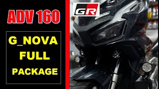 ADV 160  GNOVA FULL PACKAGE  gold runway  helix piaa  oem switch  wiring reveal [upl. by Bourke196]