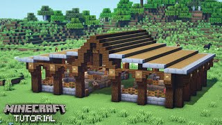 Minecraft Animal Barn Tutorial How To Build [upl. by Llerud]