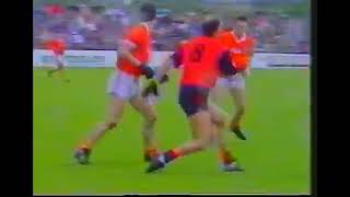 JARLATH BURNS 1ST CONTRIBUTION IN AN ARMAGH JERSEY IS TO GIVE AWAY A FREE ARMAGH V DOWN 1991 ULSTER [upl. by Eseekram]