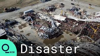 Aerial Video Shows Arkansas Tornado Damage One Month After [upl. by Darcy311]