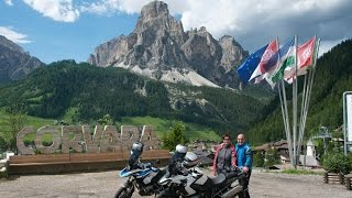 Motor vakantie Dolomieten Passo di Sella Passo Pordoi Passo di Rolle Passo Gardena BMW R1200GS [upl. by Vassily]