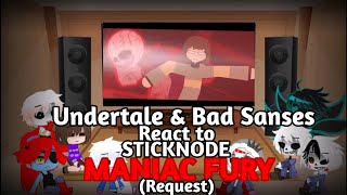 Undertale amp Bad Sanses React to Sticknode Maniac Fury Request [upl. by Aikemot37]