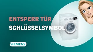 Wie entsperre ich die Siemens iQ500 iSensoric Waschmaschine Tür mit dem Schlüsselsymbol [upl. by Aleyam]