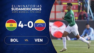 BOLIVIA vs VENEZUELA 40  RESUMEN  ELIMINATORIAS SUDAMERICANAS  FECHA 7 [upl. by Yrrek]