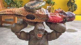 KING KONG vs DINOSAURS Epic Battle Gorilla Trex fight with snakes and frogs [upl. by Truk]