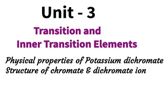 physical properties of Potassium dichromate  structure of chromate and dichromate ion [upl. by Llerrud884]