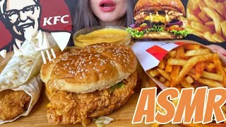 KFC  CRISPY CHICKEN BURGER  SPICY FRIES  MUKBANG ASMR  EATINGSOUNDS remix yummiest [upl. by Alyn]