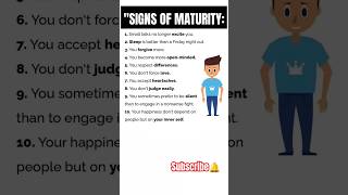 Ten signs of maturity lifehacks lifelessons life lifestyle lifechanging [upl. by Reseta]