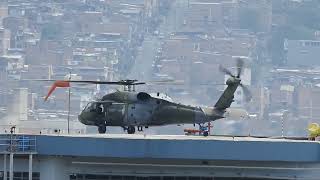 Landing Sikorsky S70i Black Hawk EJC2103 Helipuerto hospital Pablo Tobon Uribe Maquinas Voladoras [upl. by Lareena]