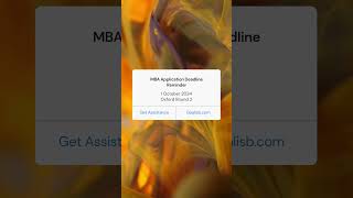 MBA 2025 Fall Intake Important Deadline Alerts by GOALisB [upl. by Hgielar]