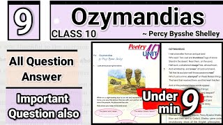 Ozymandias Class 10 English Literature Chapter 9 Question AnswerClass 10 English chapter9 Solution [upl. by Eniksre]