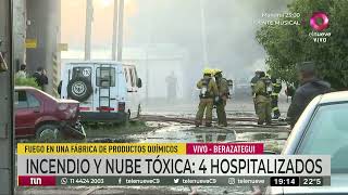 Incendio y nube tóxica en Berazategui 4 hospitalizados [upl. by Kobylak]