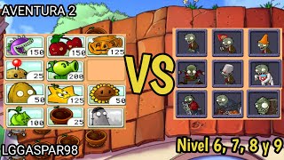 PvZ para Celular AVENTURA 2 TEJADO Nivel 6 7 8 y 9 [upl. by Dripps]